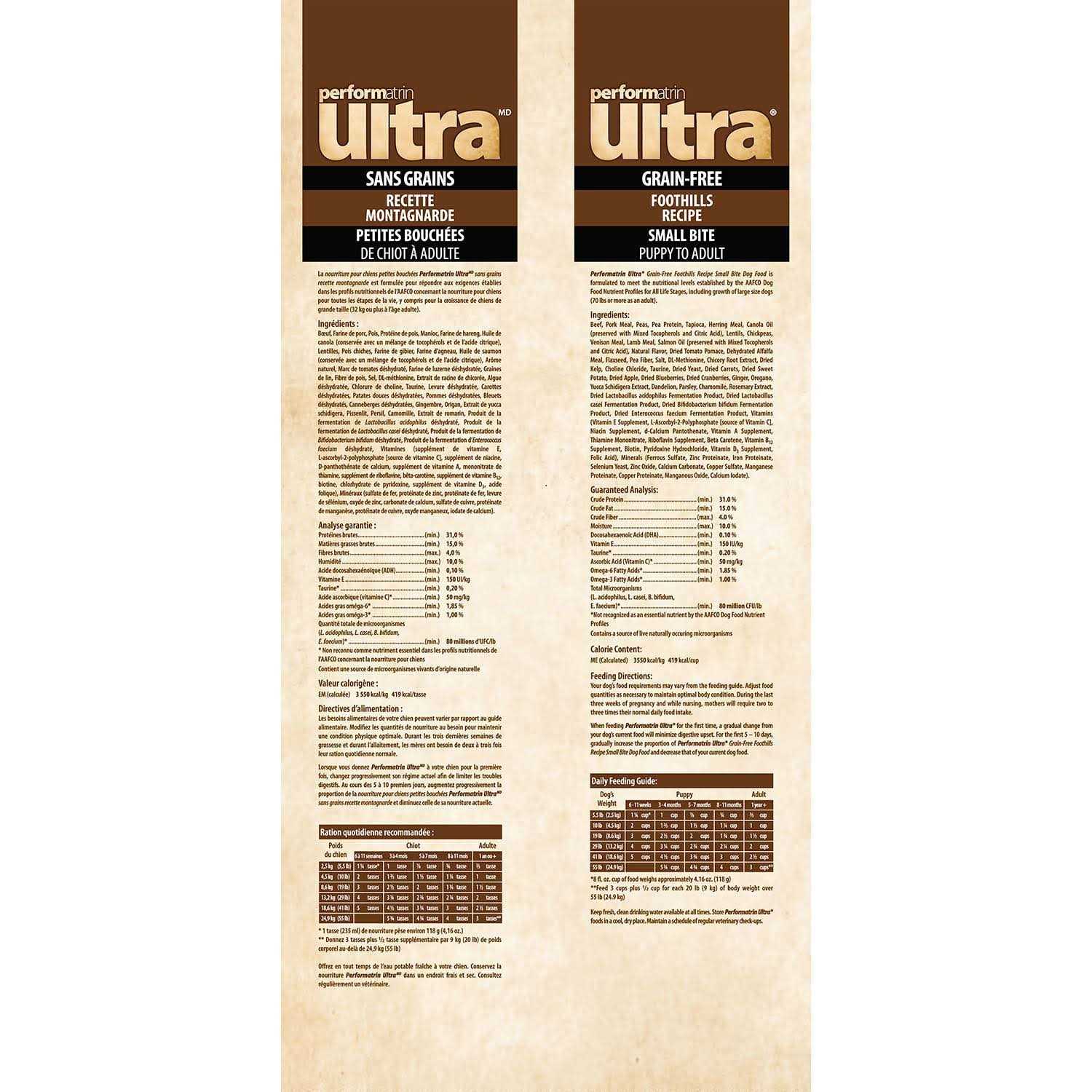 Performatrin Ultra Grain Free Foothills Recipe Dry Dog Food