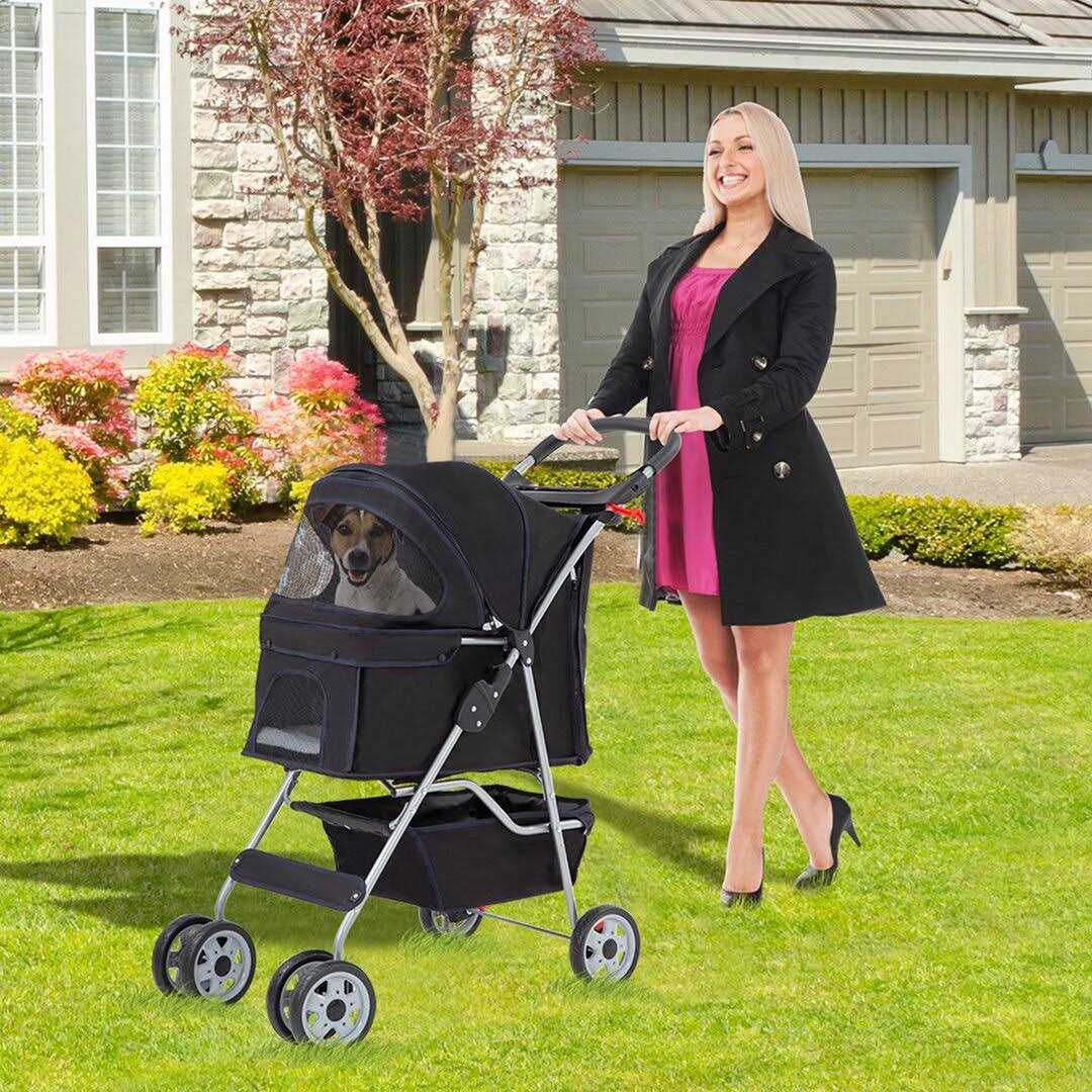 Bestpet 4 Wheels Pet Stroller for Cats and Dogs