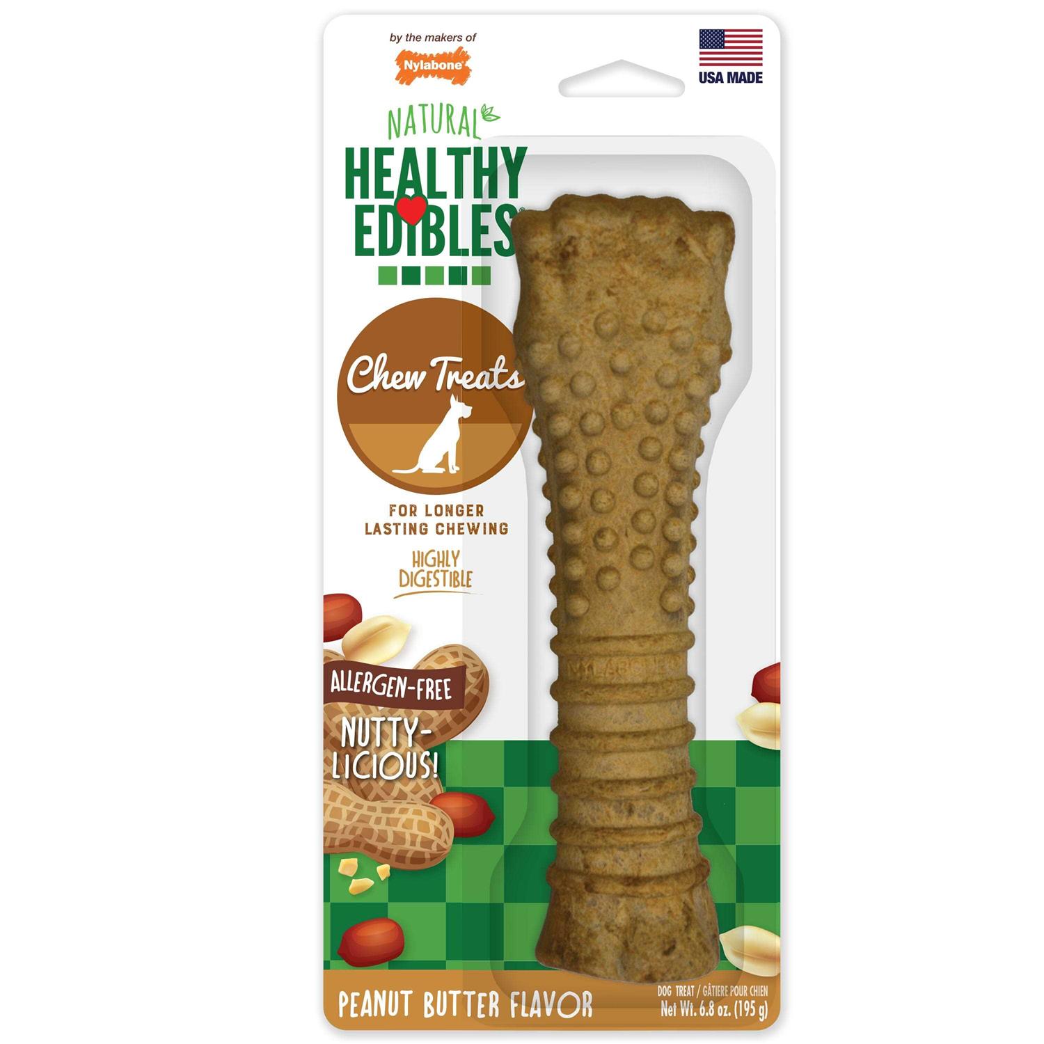 Nylabone Natural Healthy Edibles Peanut Butter Flavor Chew Treats
