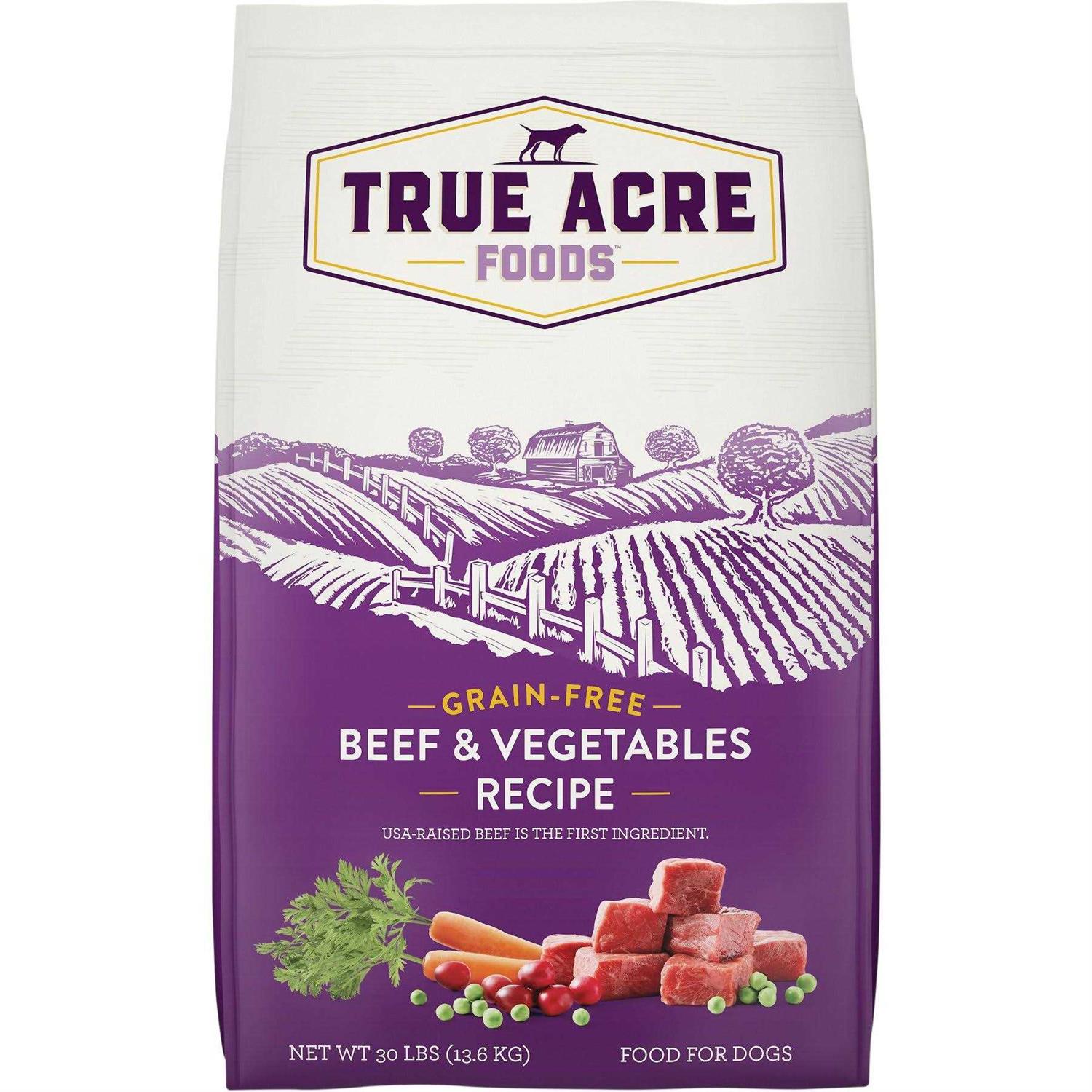 True Acre Foods Grain-Free Beef & Vegetable Dry Dog Food