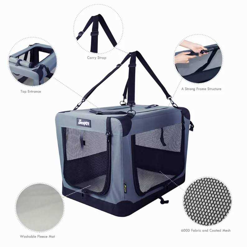 Jespet 3-Door Collapsible Soft-Sided Dog Crate