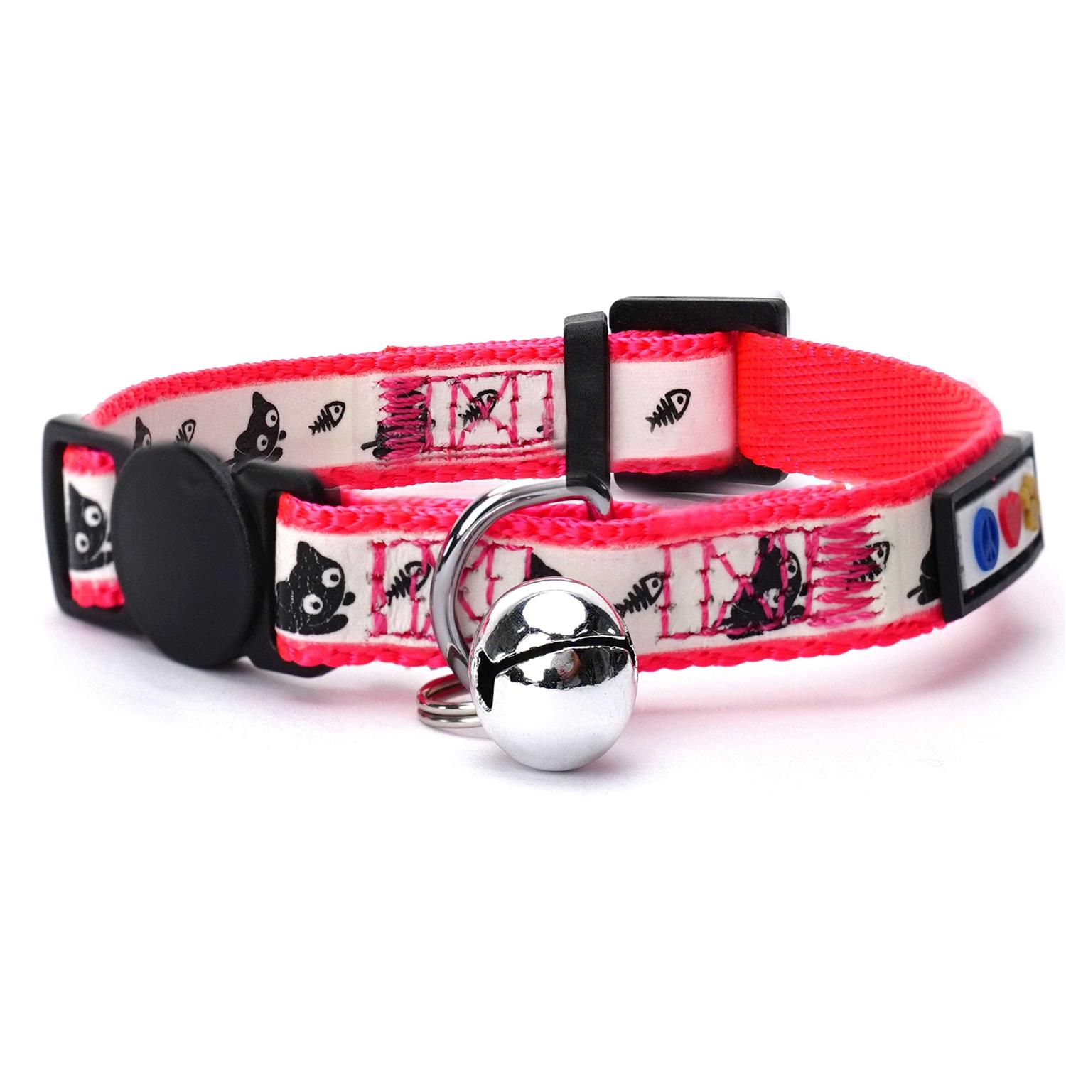 Pawtitas Cat Collar with Safety Buckle and Removable Bell Cat Collar Kitten Collar