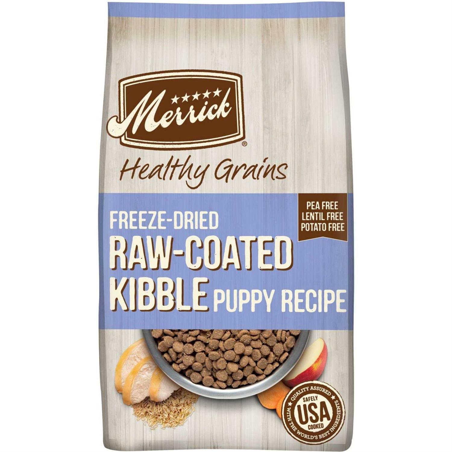 Merrick Healthy Grains Freeze Dried Raw Coated Kibble Dry Dog Food Puppy Recipe
