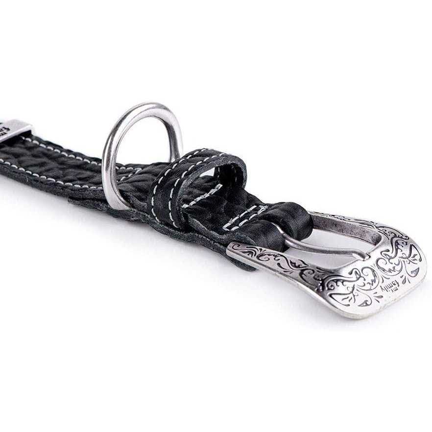 MyFamily El Paso Genuine Embossed Italian Leather Dog Collar