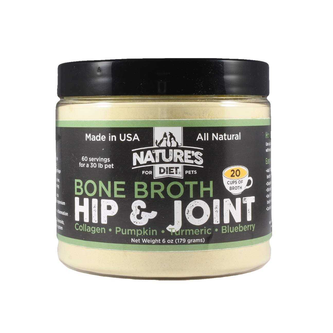 Nature’s Diet Pet Original Bone Broth Protein Powder with Functional Benefits for Hip and Joint, Digestion, Skin and coat