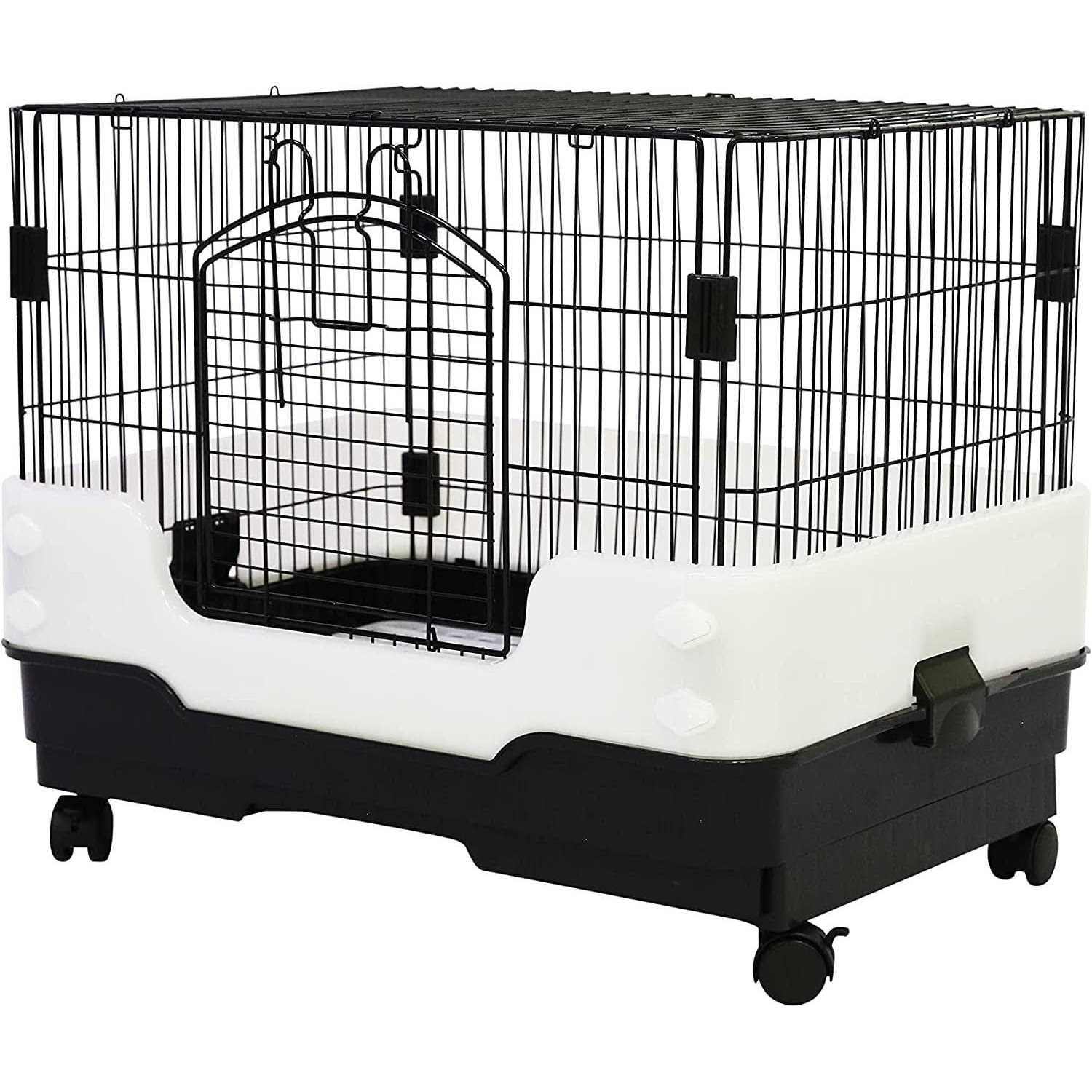 Homey Pet 26 Rabbit Cage Carry with Pull Out Tray and Caster