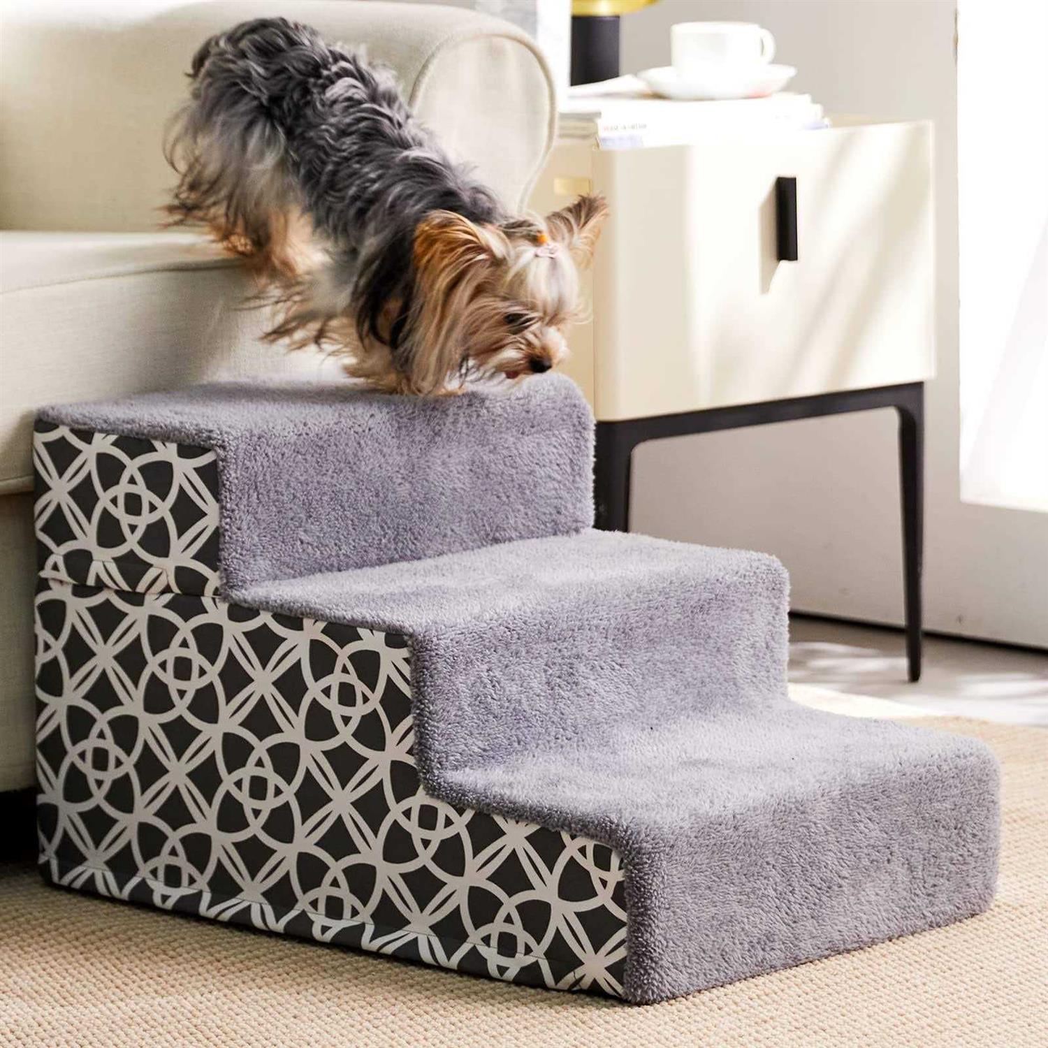 BFPETHOME Dog Stairs and Steps, for Small Medium Dogs and Cats, Pet Stairs and Dog Foam Steps for High Bed and Couch