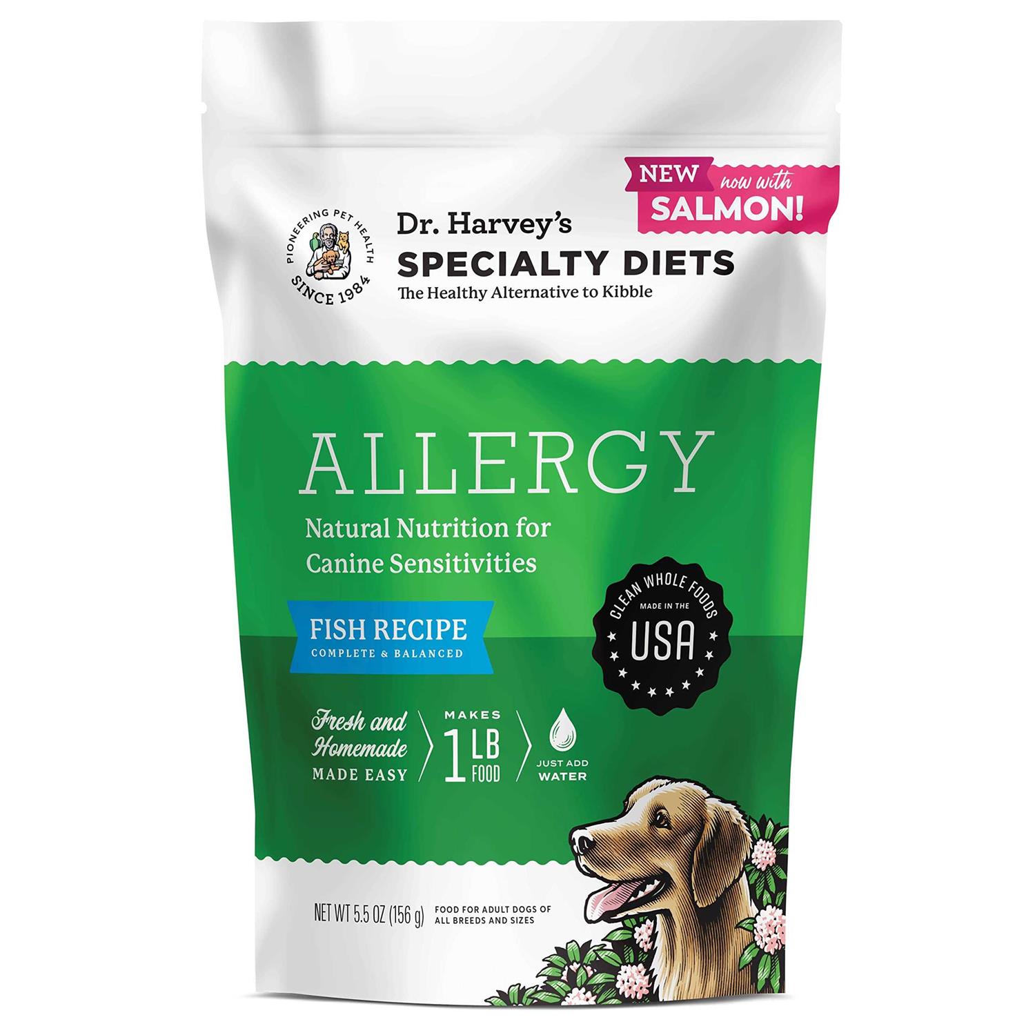 Dr. Harvey’s Specialty Diet Allergy Salmon Recipe, Human Grade Dog Food for Dogs with Sensitivities and Allergies