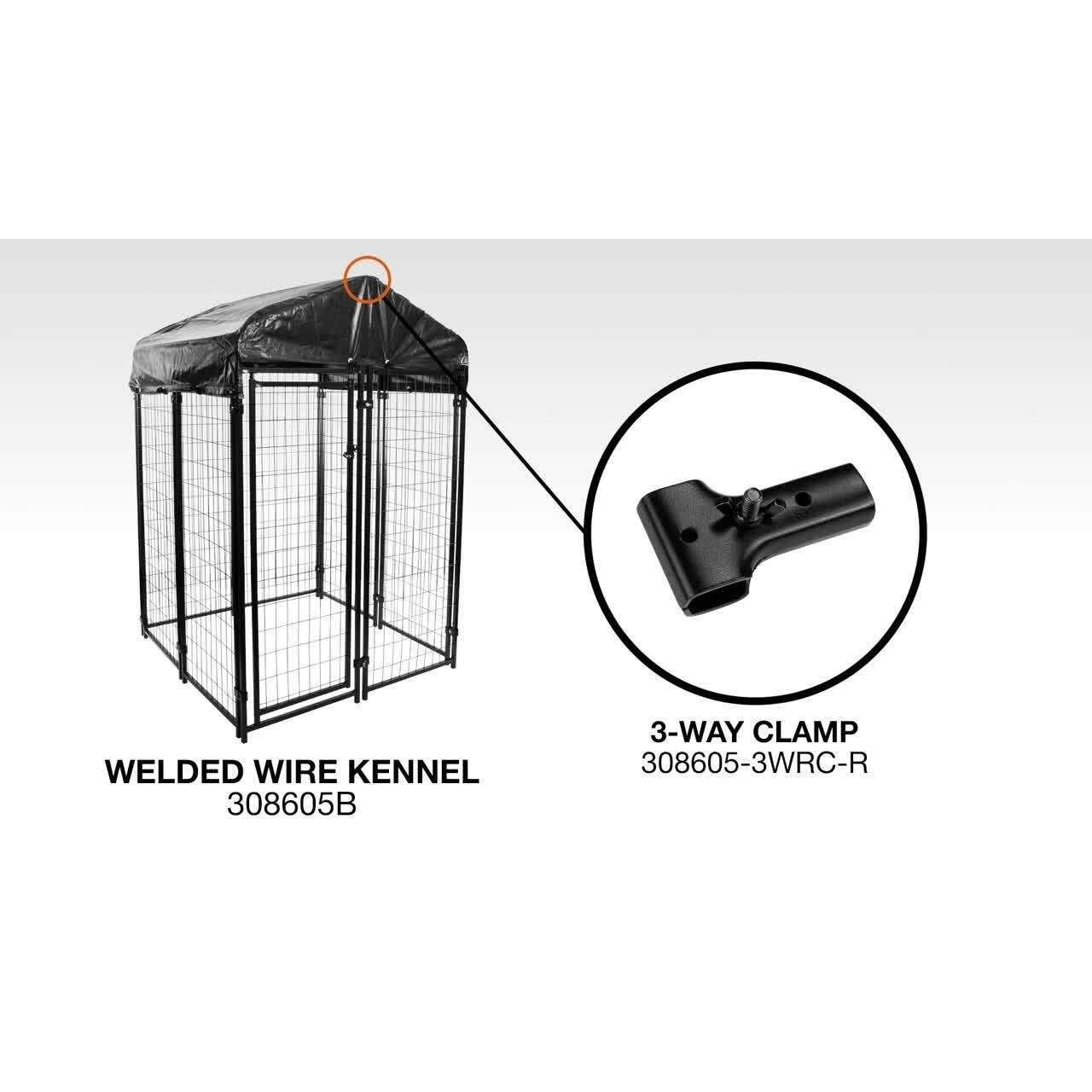 4 ft. x 8 ft. x 6 ft. Black Replacement Vinyl Roof for Pet Kennel