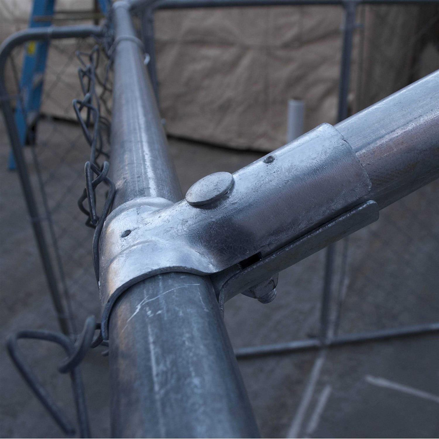 Aleko 7.5 x 7.5 ft. Full Steel Chain Link Dividable Dog Kennel Roof Frame Galvanized Finish