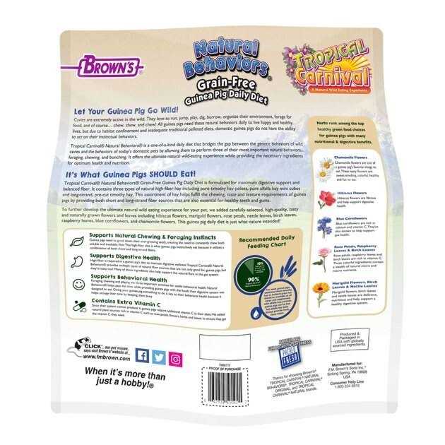 Brown’s Tropical Carnival Natural Behaviors Grain-Free Guinea Pig Diet