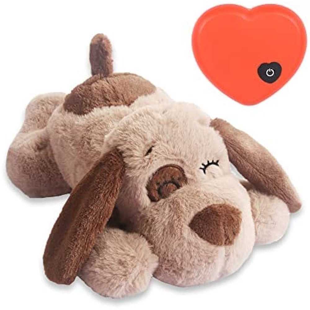 BEVERLYSHARK Beverly Shark Puppy Heartbeat Toy Dog Anxiety Relief Calming Aid Puppy Heartbeat Stuffed Animal Behavioral Training Sleep Aid Comfort