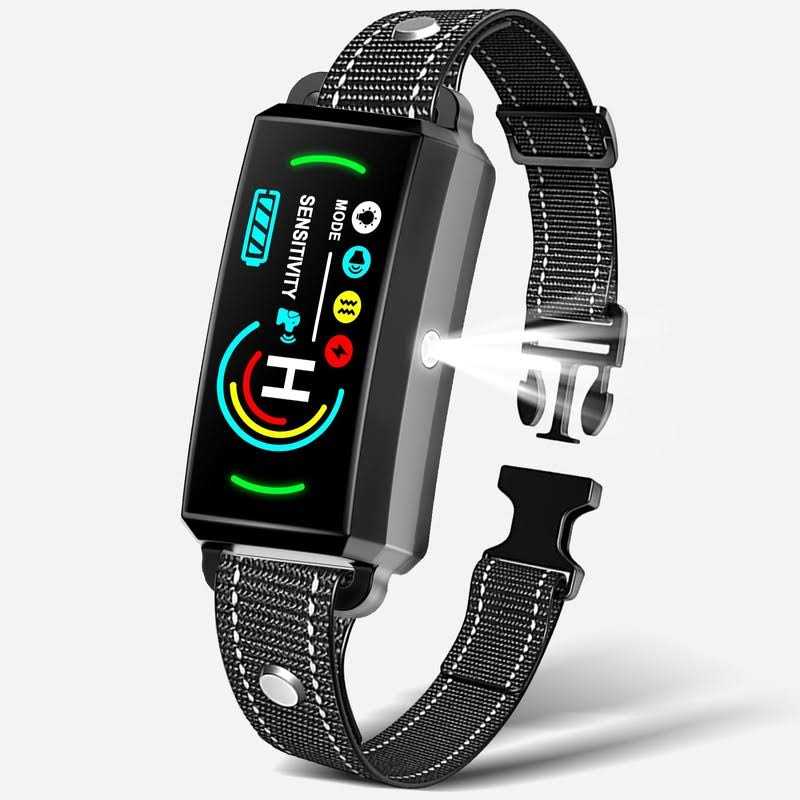 Greemoor AI Dog Bark Collar with Flashing Light,Beep,Vibration,and Optional Shock,Rechargeable Anti-Bark Collar with 6 Adjustable Sensitivity