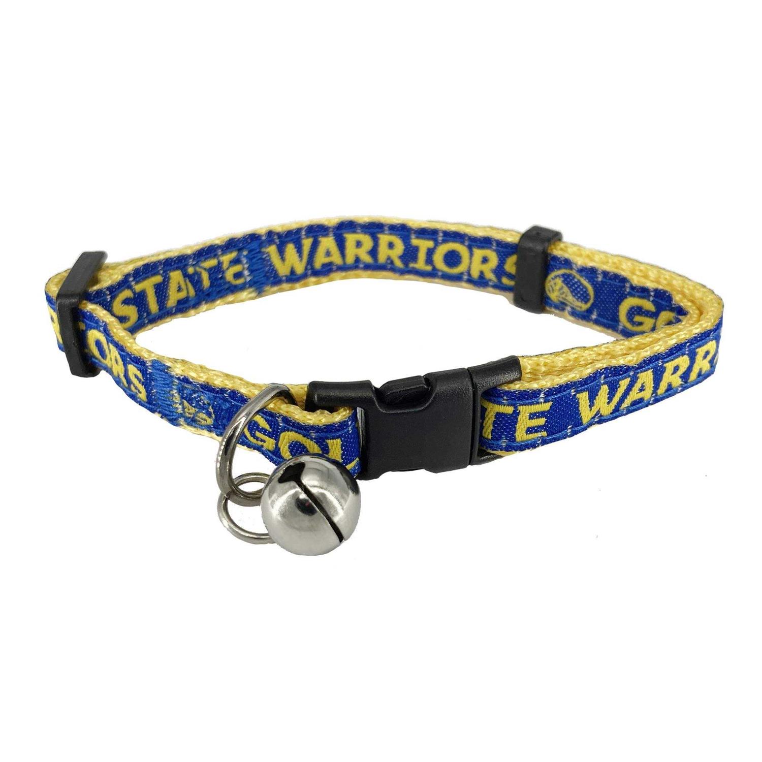 Pets First NBA Golden State Warriors Cat Collar Adjustable Break-Away Collar for Cats with Licensed Team Name & Logo. Cute & Fashionable Basketball