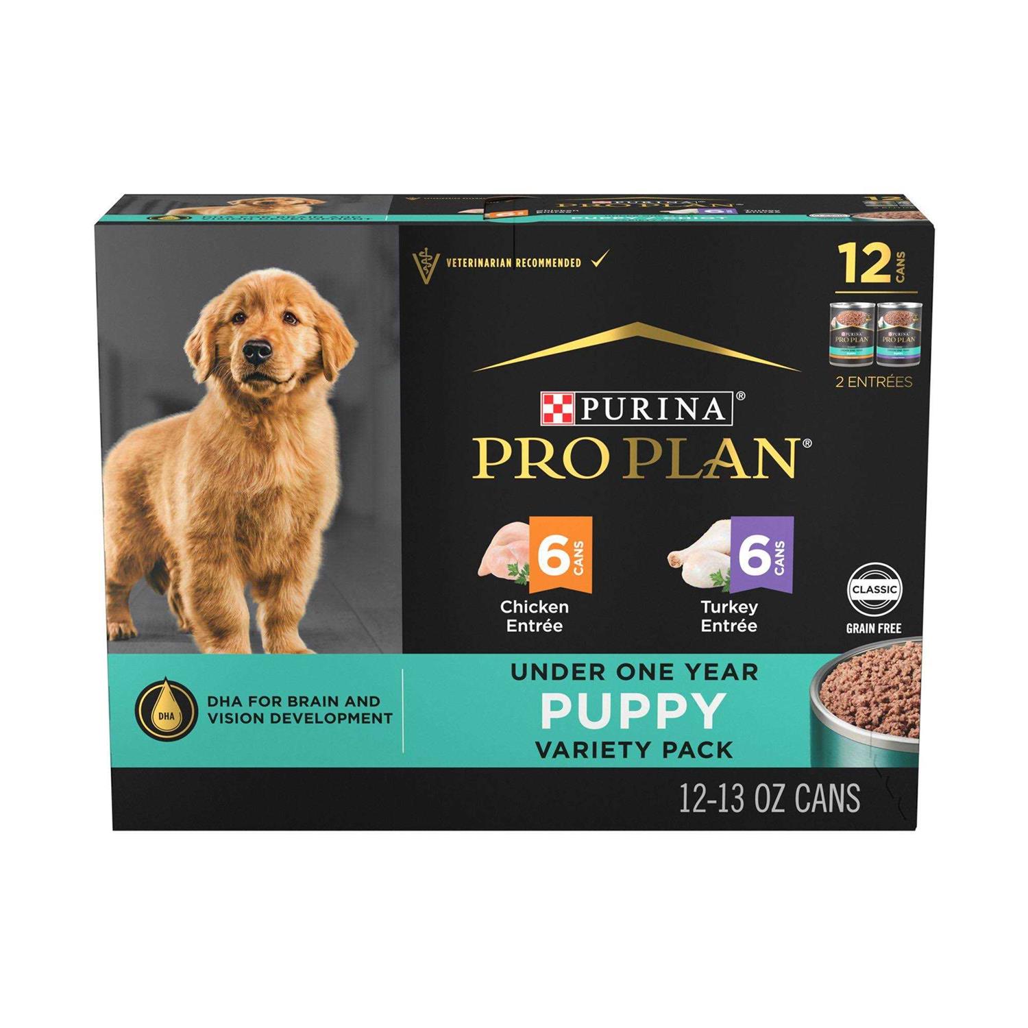 Purina Pro Plan Development Variety Pack Puppy Grain-Free Chicken Entree & Turkey Entree Wet Dog Food