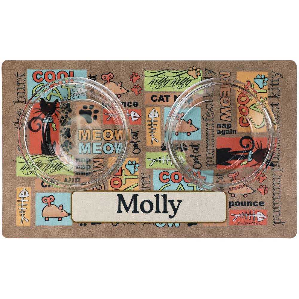 Drymate Personalized Pet Bowl Placemat Custom Dog Cat Food Feeding Mat