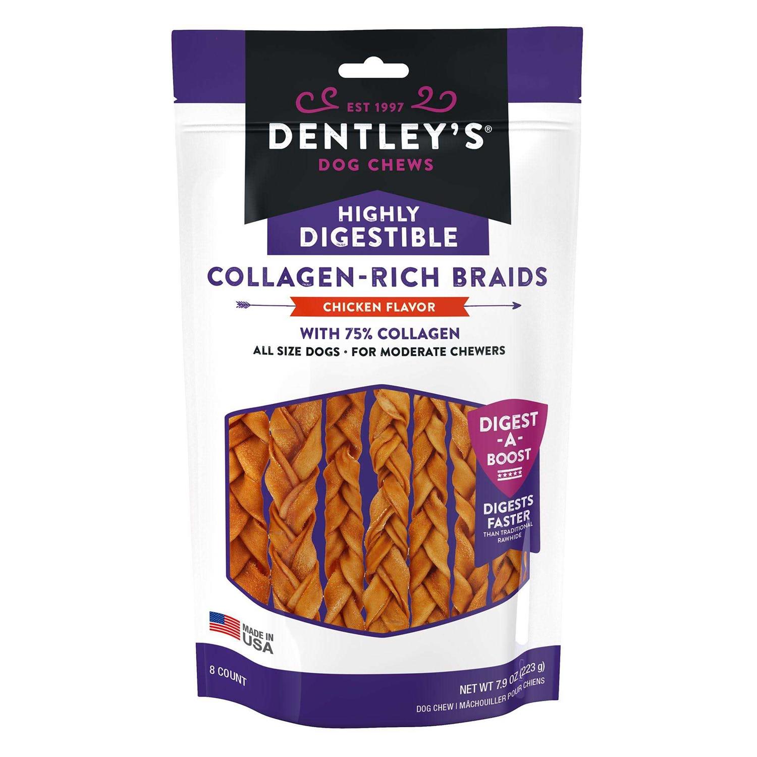 Dentley’s Highly Digestable 7 Collagen Braids Dog Chew
