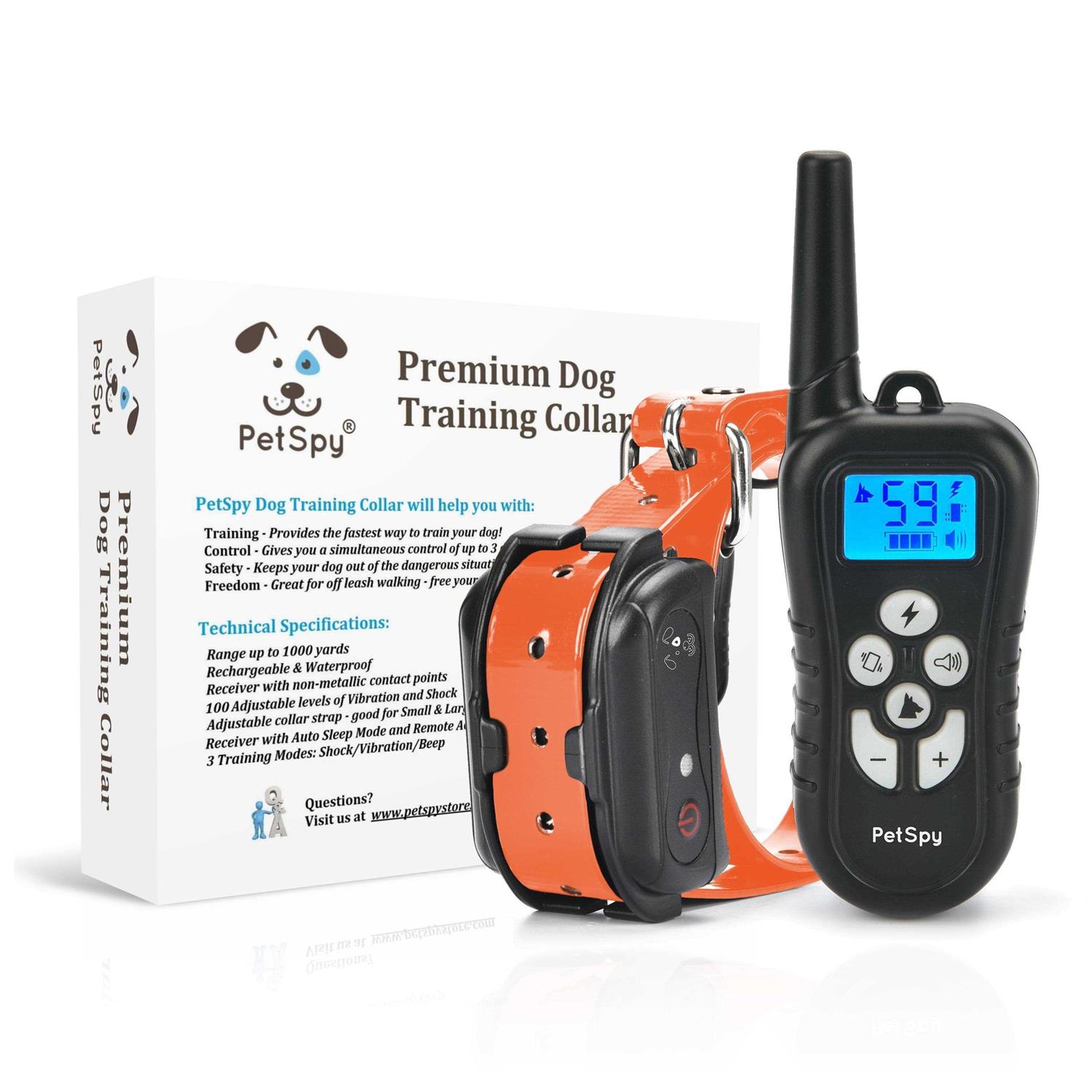 Petspy M919 Premium 1/2 Mile Range Remote Dog Training Collar