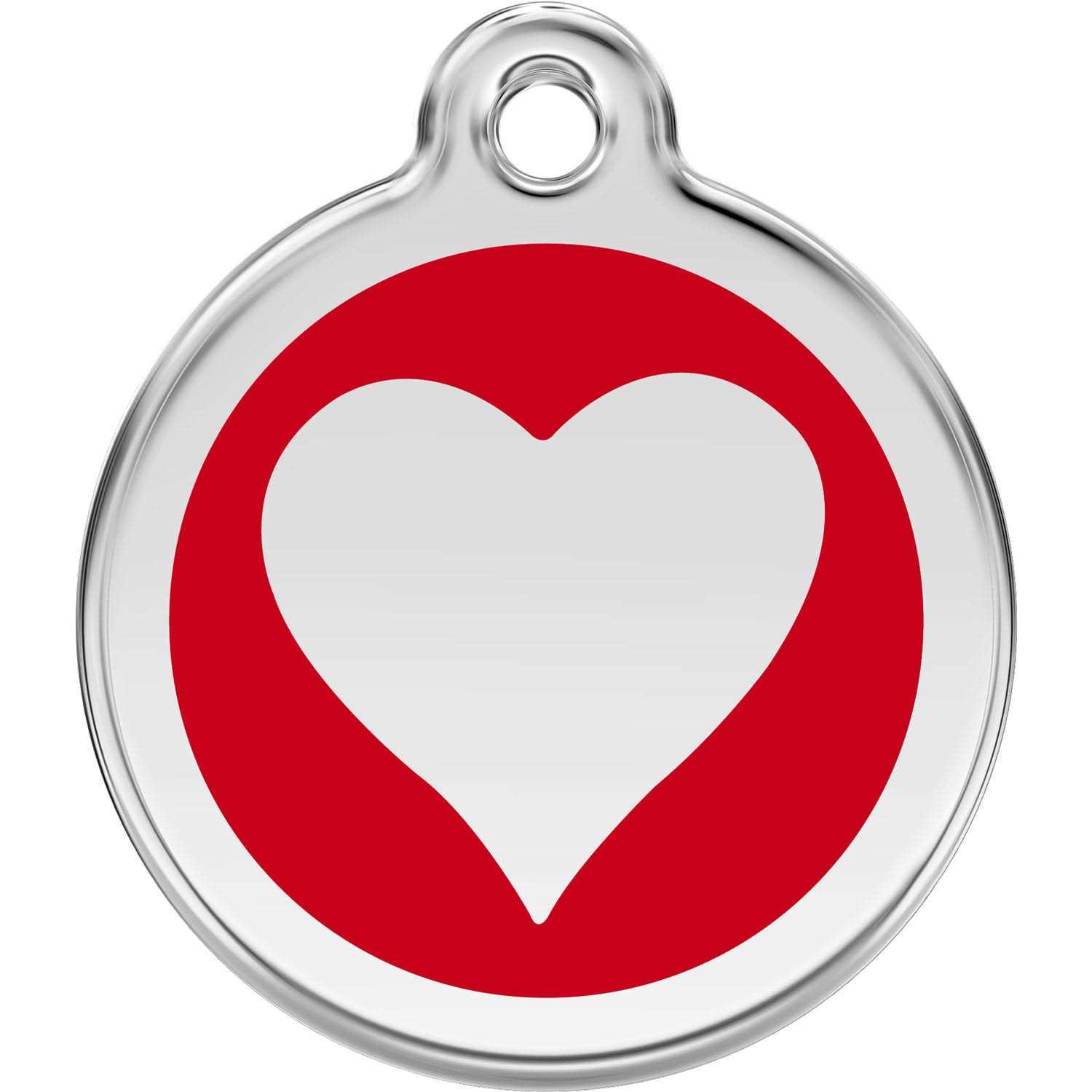 Red Dingo Enamel Pet ID Tag Heart