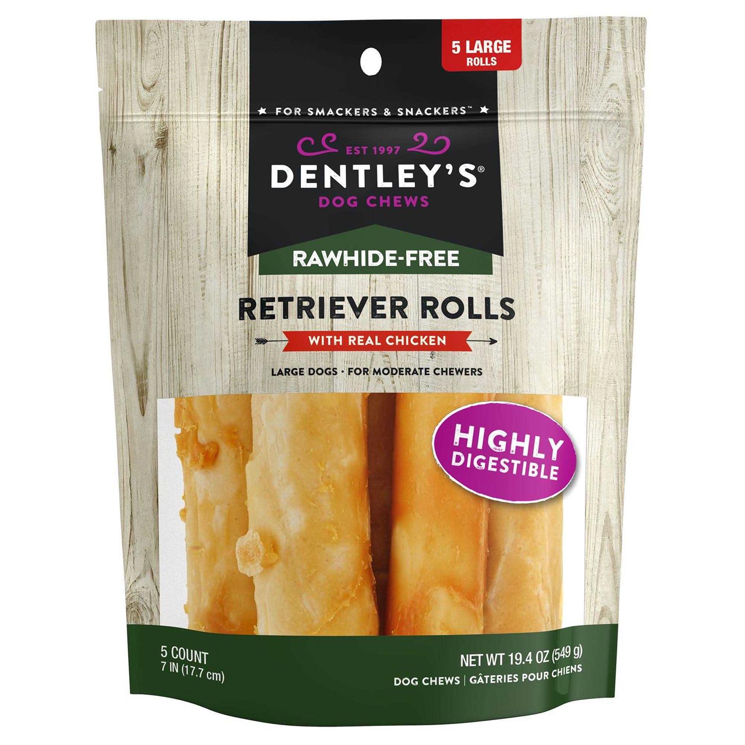 Dentley’s Rawhide Free Retriever Rolls 7 Dog
