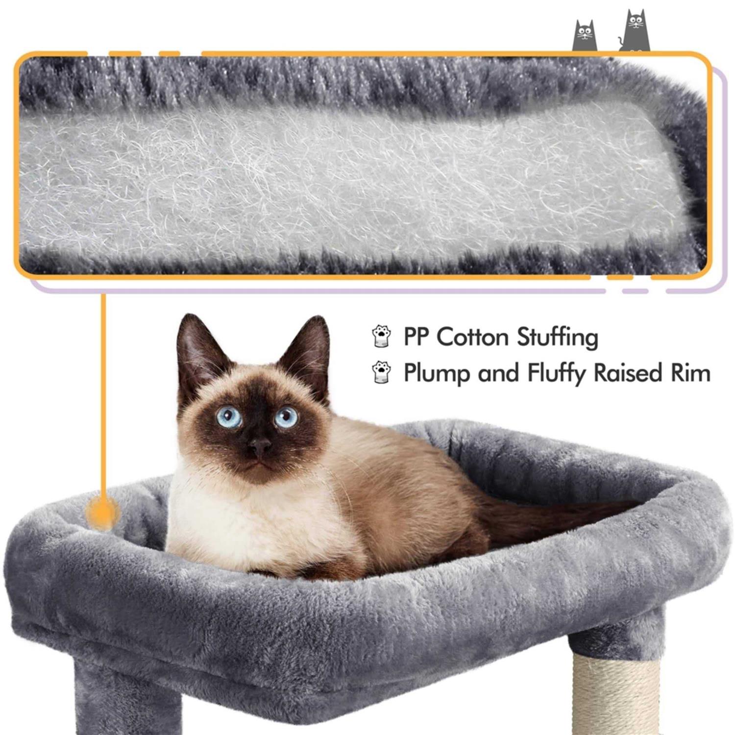 Topeakmart Gray Cat Tree with Two Condos