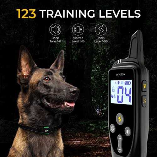 INVIROX Dog Shock Collar for Large Dogs 123 Levels Dog Training Collar