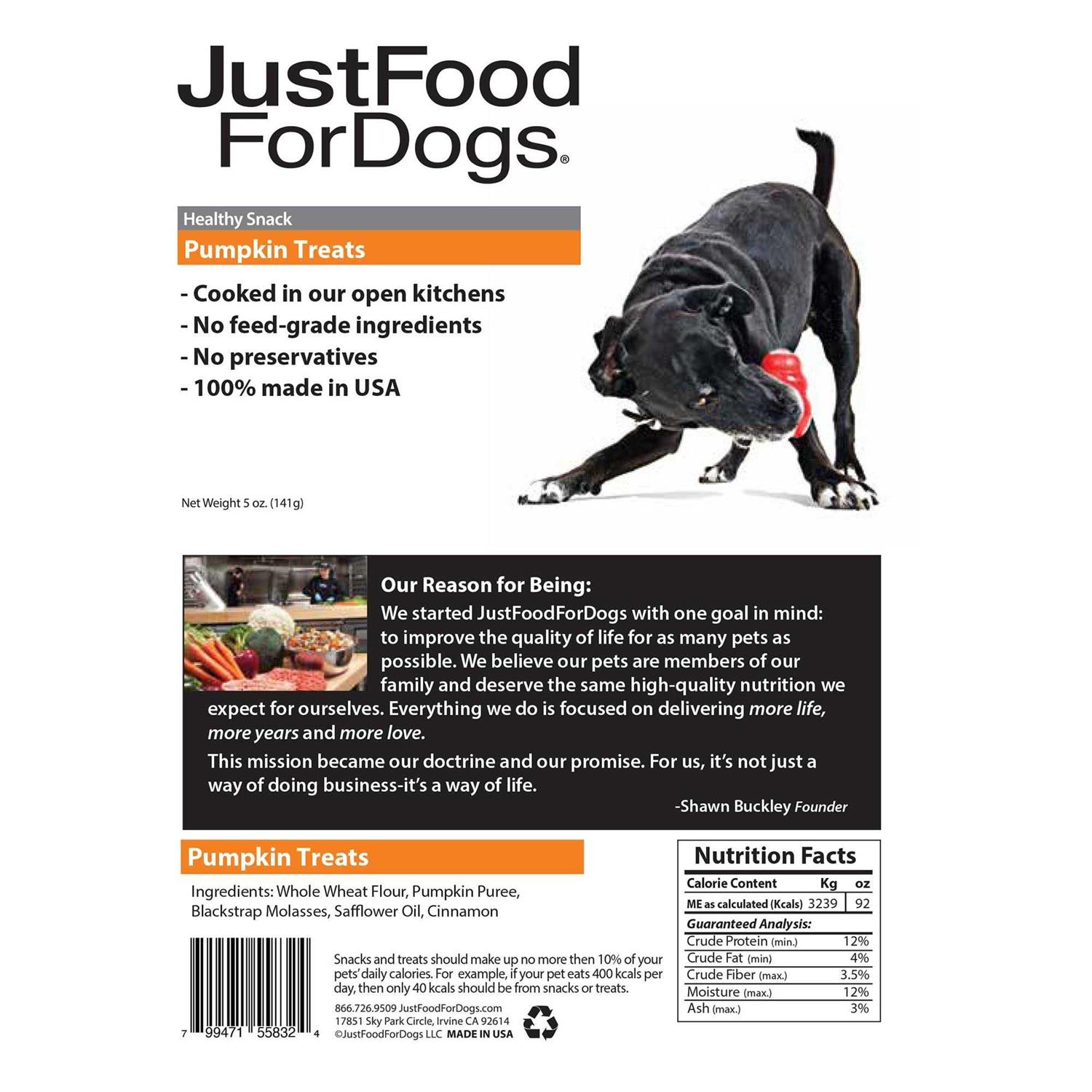 JustFoodForDogs Pumpkin Dog Treats