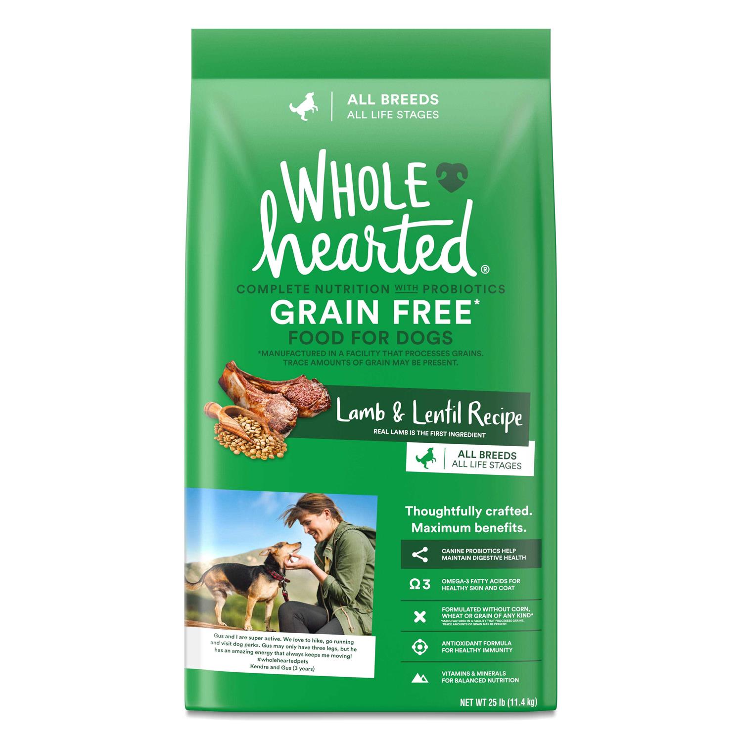 WholeHearted Grain Free All Life Stages Lamb and Lentil Formula Dry Dog Food