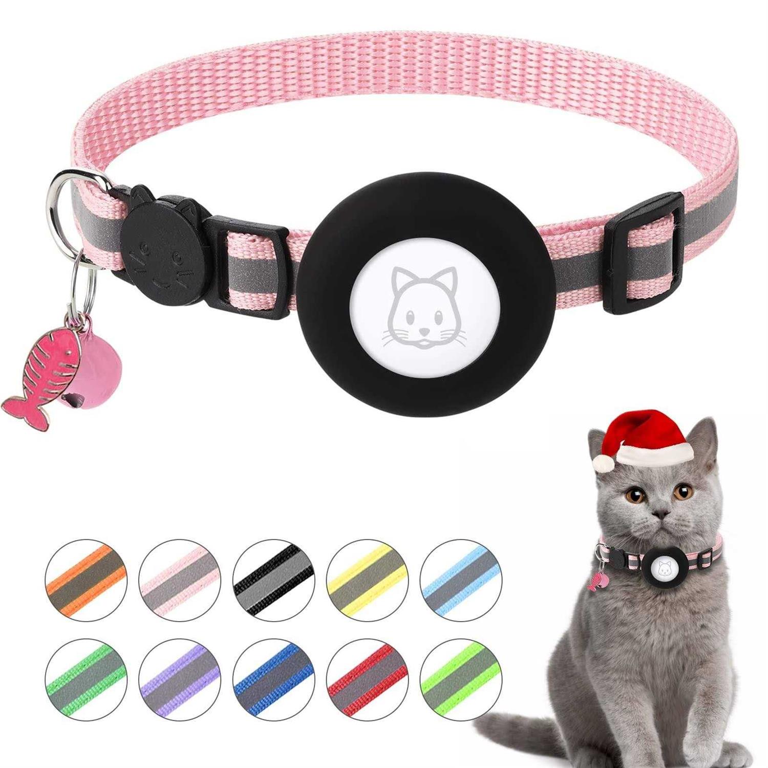 Airtag Cat Collar, Air tag Cat Collar with Bell and Safety Buckle in 38 Width
