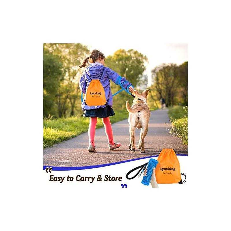 lynxking Check Cord Dog Leash Long Lead Training Tracking Line Comfortable Handle Heavy Duty Puppy Rope 10ft 15ft 30ft 50ft for Small Medium Large