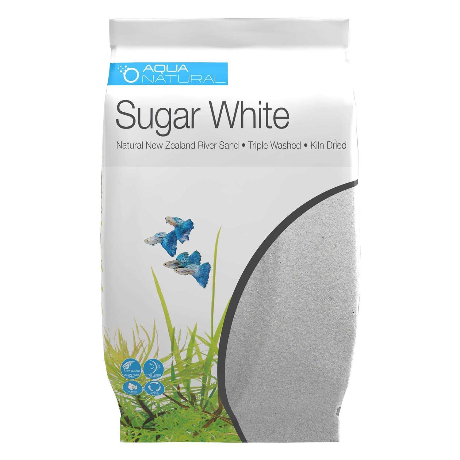 Aqua Natural Sugar White Sand 10lb Substrate for Aquascaping, Aquariums, Vivariums and Terrariums