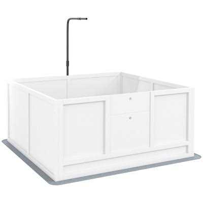 PawHut Playpen for Dogs with Pee Pad Pig Rail Adjustable Height Door for Small