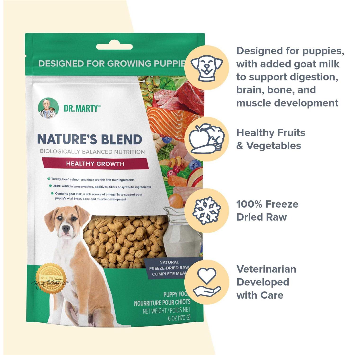 Dr. Marty Nature’s Blend Healthy Growth Freeze Dried Raw Dog Food