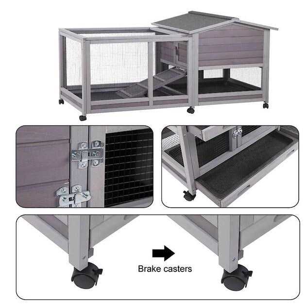 Aivituvin Indoor Outdoor Rabbit Hutch Bunny Cage AIR19