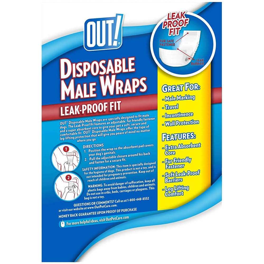OUT! PetCare Disposable Male Dog Diapers