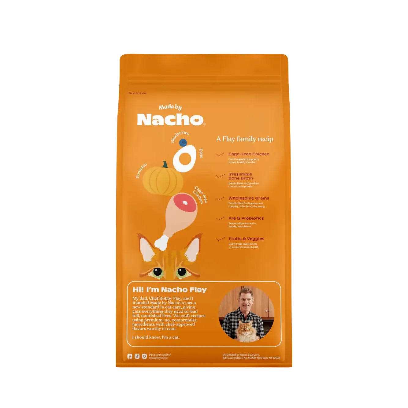 Made by Nacho Bone Broth Infused Cage-Free Chicken & Pumpkin Recipe Dry Cat Food