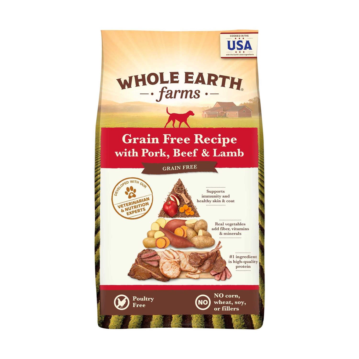 Whole Earth Farms Grain Free Pork Beef & Lamb Recipe Dry Dog Food