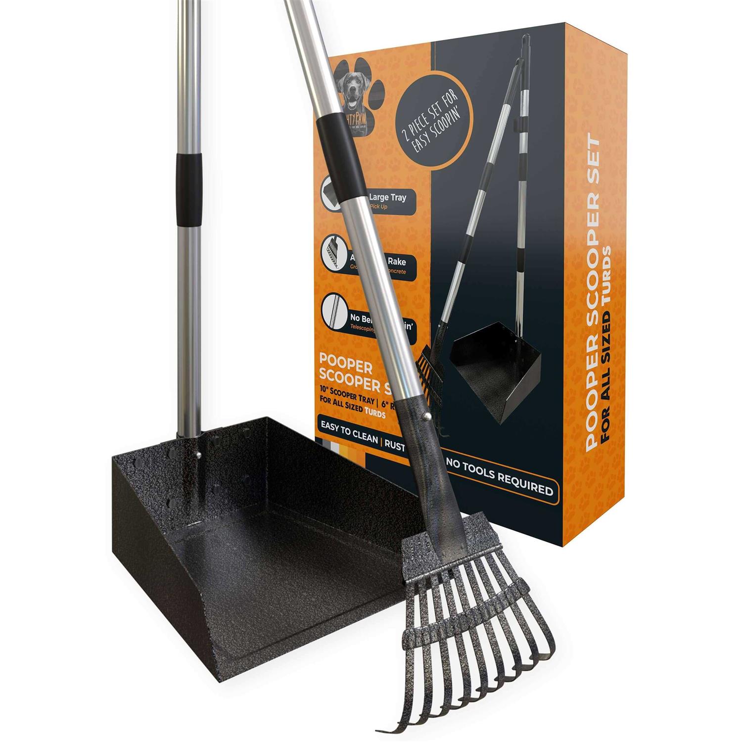 Mighty Paw Dog Pooper Scooper and Rake Set