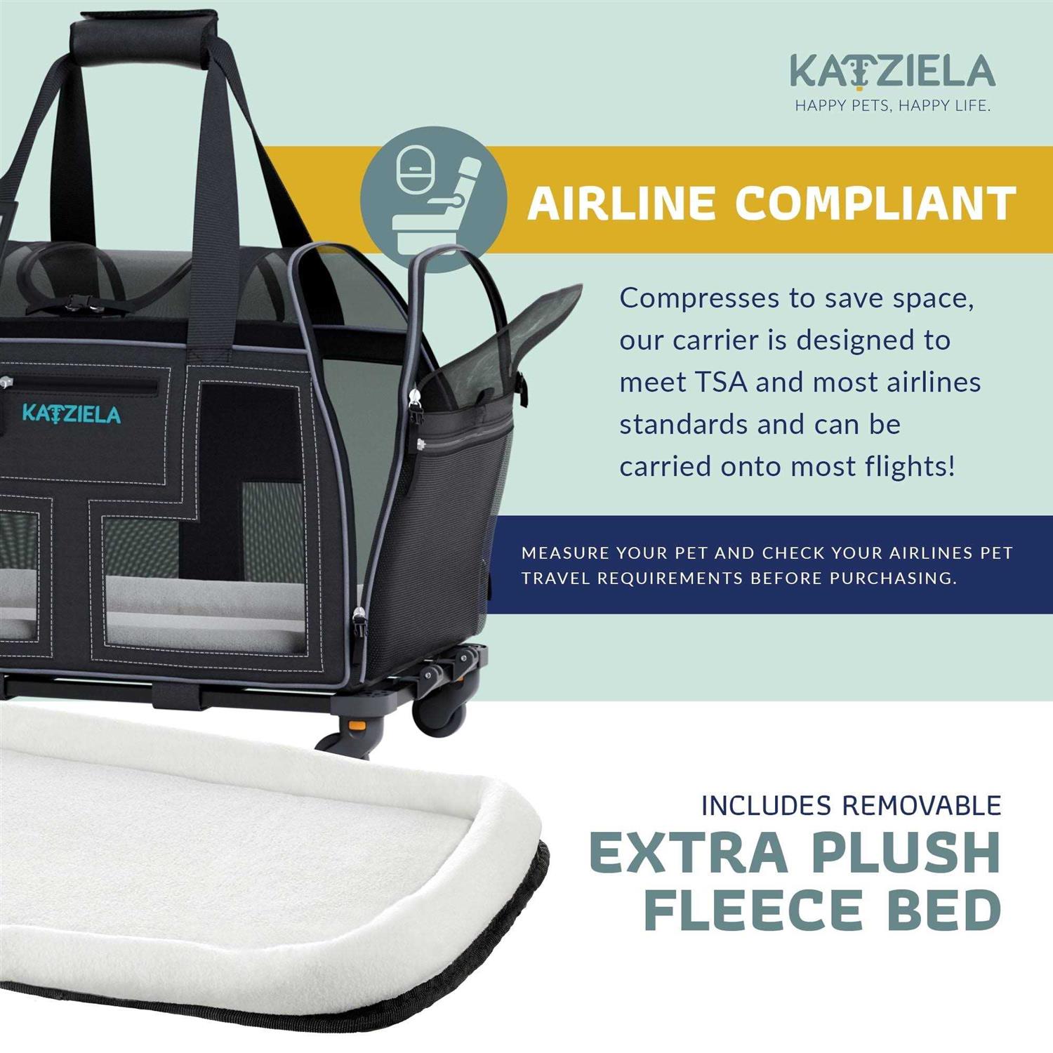 Katziela Luxury Lorry Pro Pet Carrier with Removable Wheels and Telescopic Handle