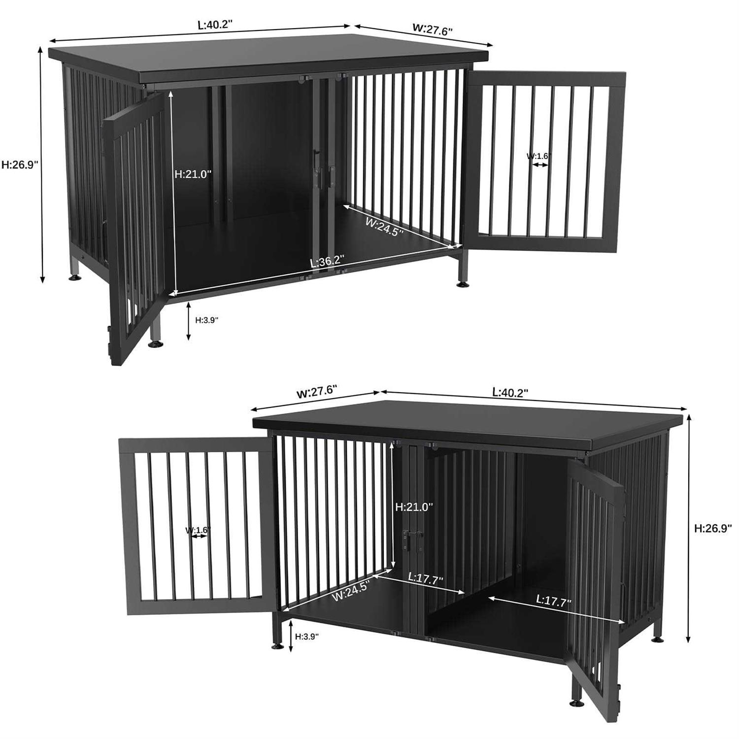 Gdlf Double Dog Crate with Divider for 1 or 2 Dogs