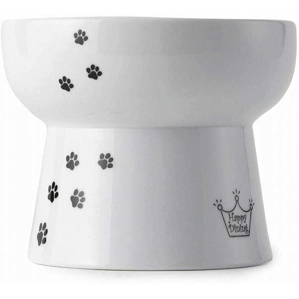 Necoichi Raised Cat Water Bowl, Elevated, with Measurement Lines, Dishwasher and Microwave Safe
