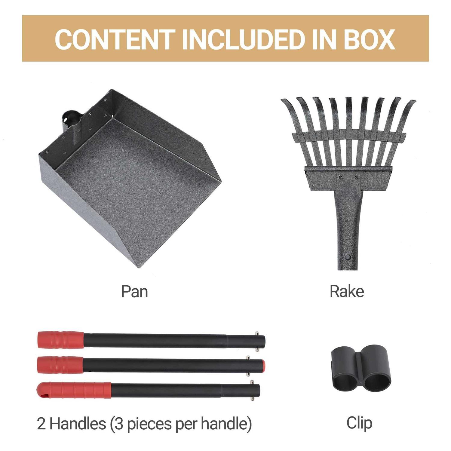 Heeyoo Dog Pooper Scooper, Dog Poop Tray and Rake Set