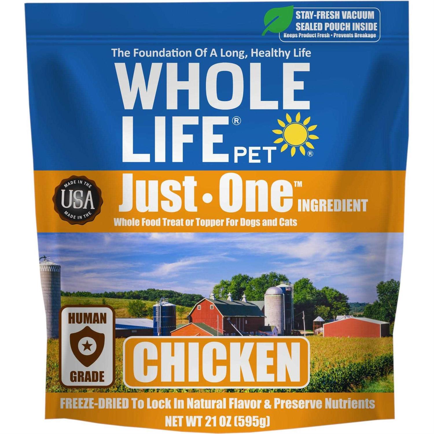 Whole Life Pet Just One Ingredient Freeze-Dried Chicken Dog Treats
