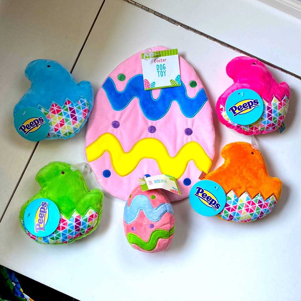 Peeps for Pets Chick 5 Inch Flattie Plush Dog Toy