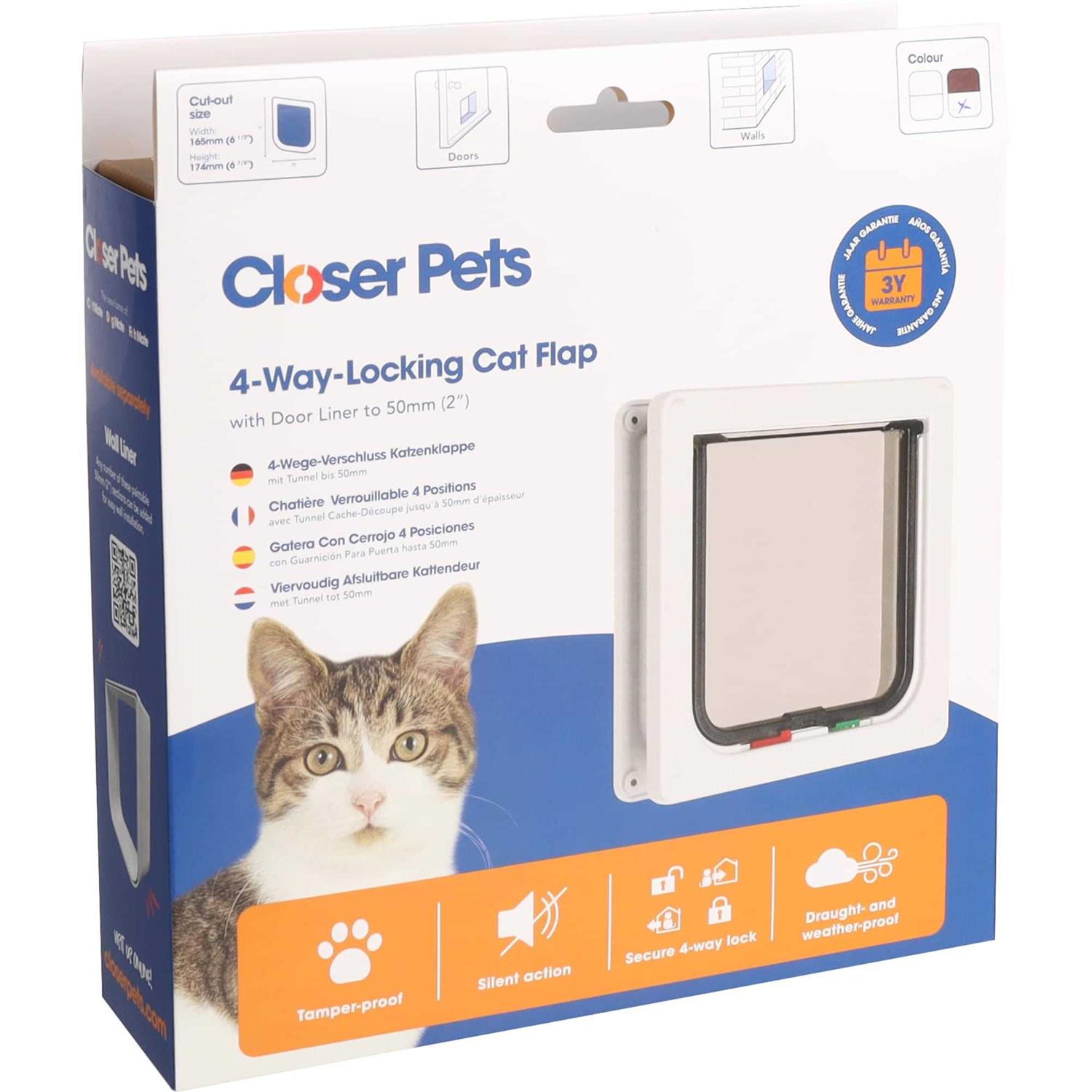 Cat Mate 4 Way Locking Cat Flap with Door Liner