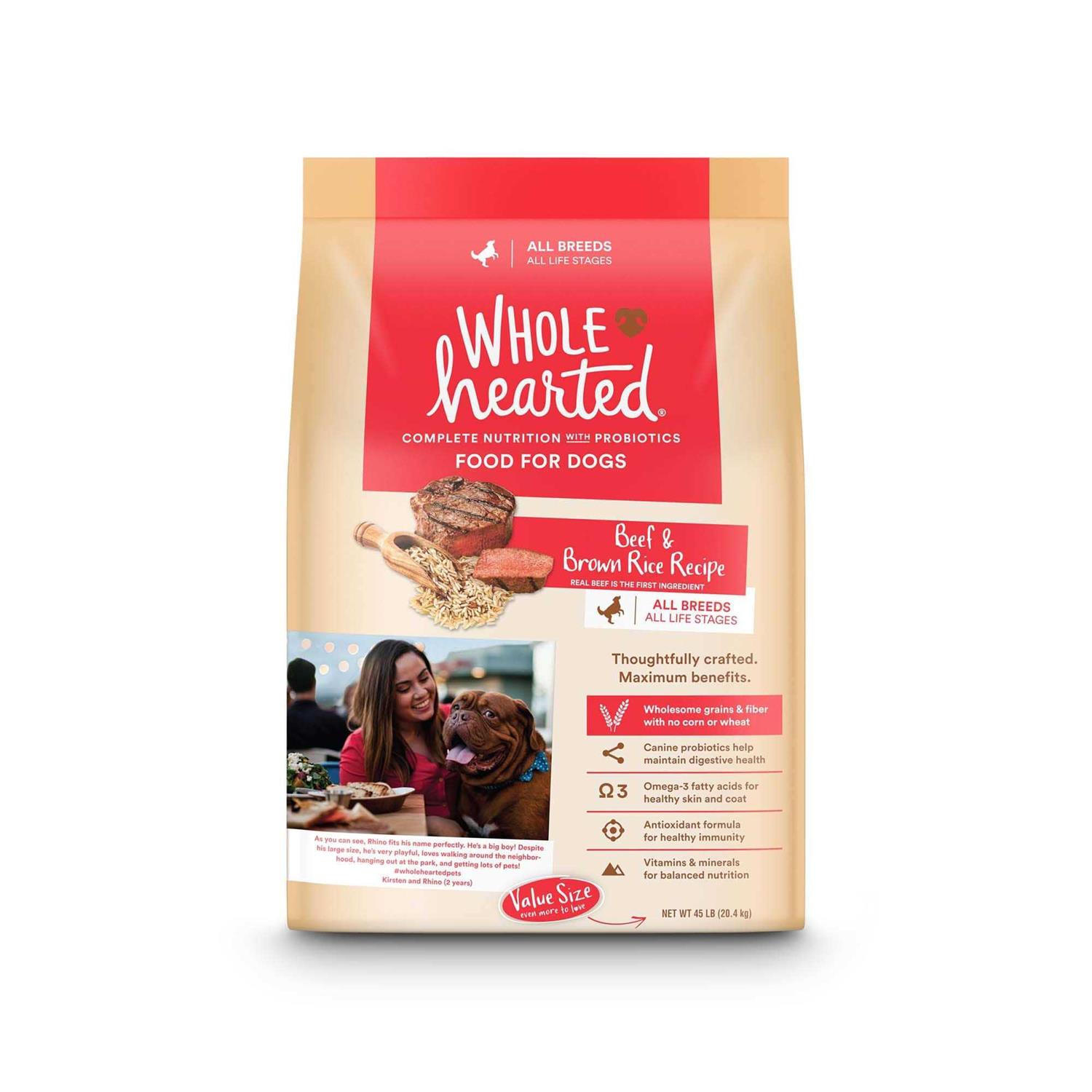 WholeHearted All Life Stages Beef and Brown Rice Recipe Dry Dog Food