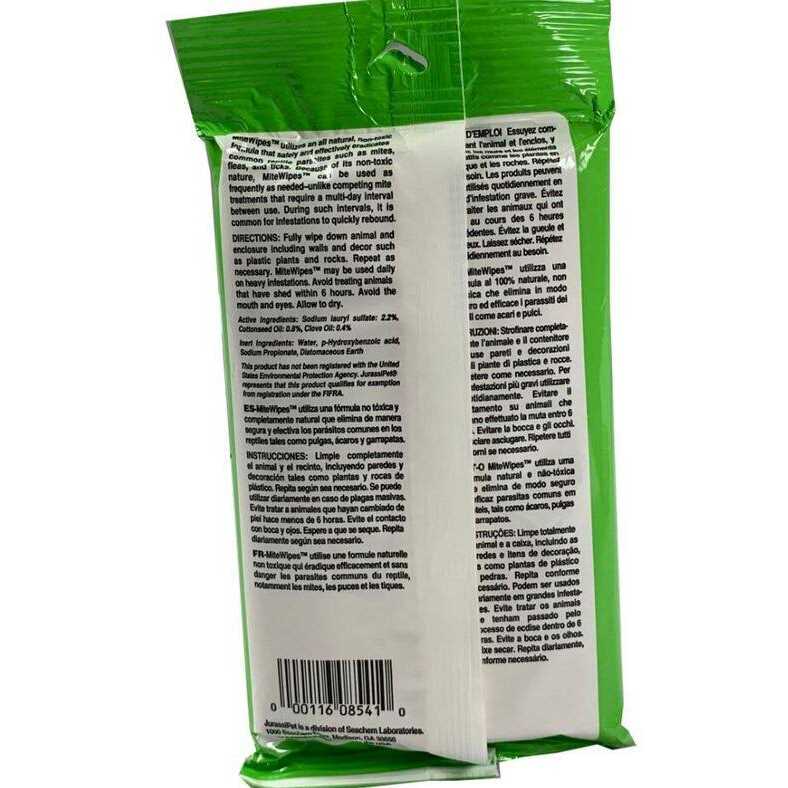 Jurassipet MiteWipes Mite Flea and Tick Control 26 Wipes