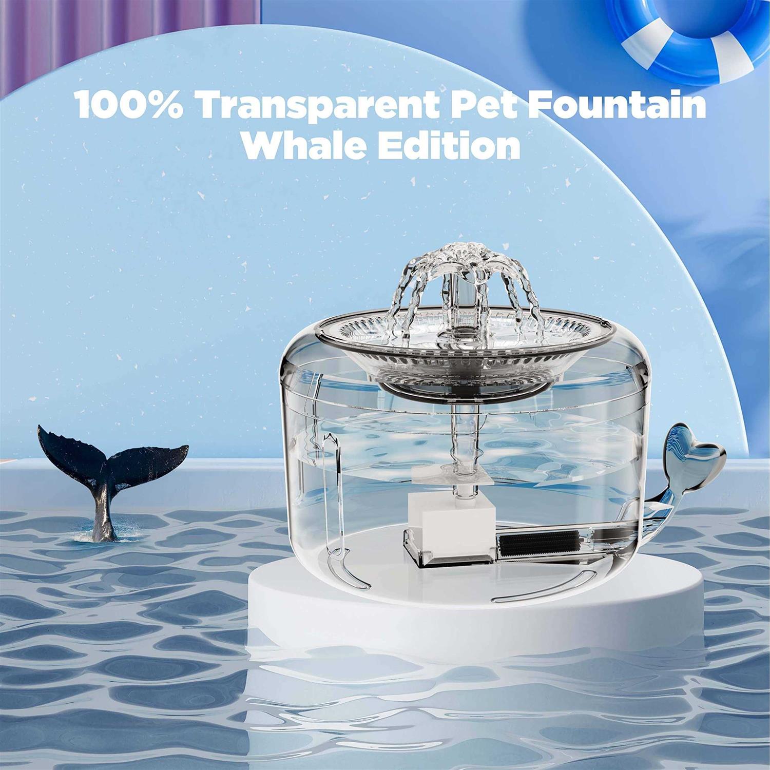 Automatic Cat Water Fountain 81oz/2.3L Ciays Pet Water Fountain Water Dispenser with LED Light for Cats