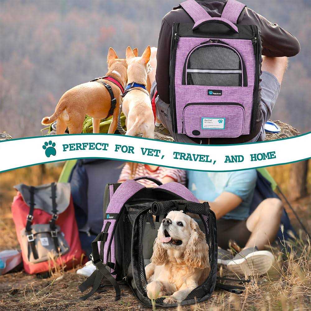 PetAmi Dog Cat Backpack Carrier Expandable Pet Carrier Backpack for Travel Hiking