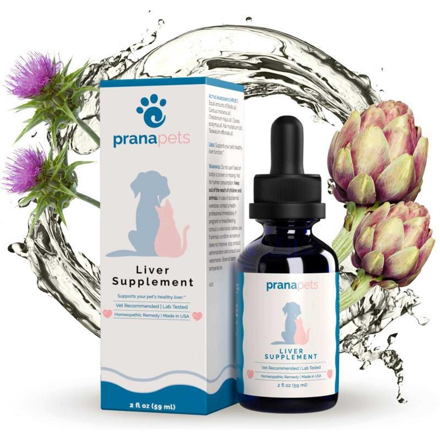 PranaPets Liver Supplement for Pets Naturally Aids in Healthy Liver Function for Dogs & Cats